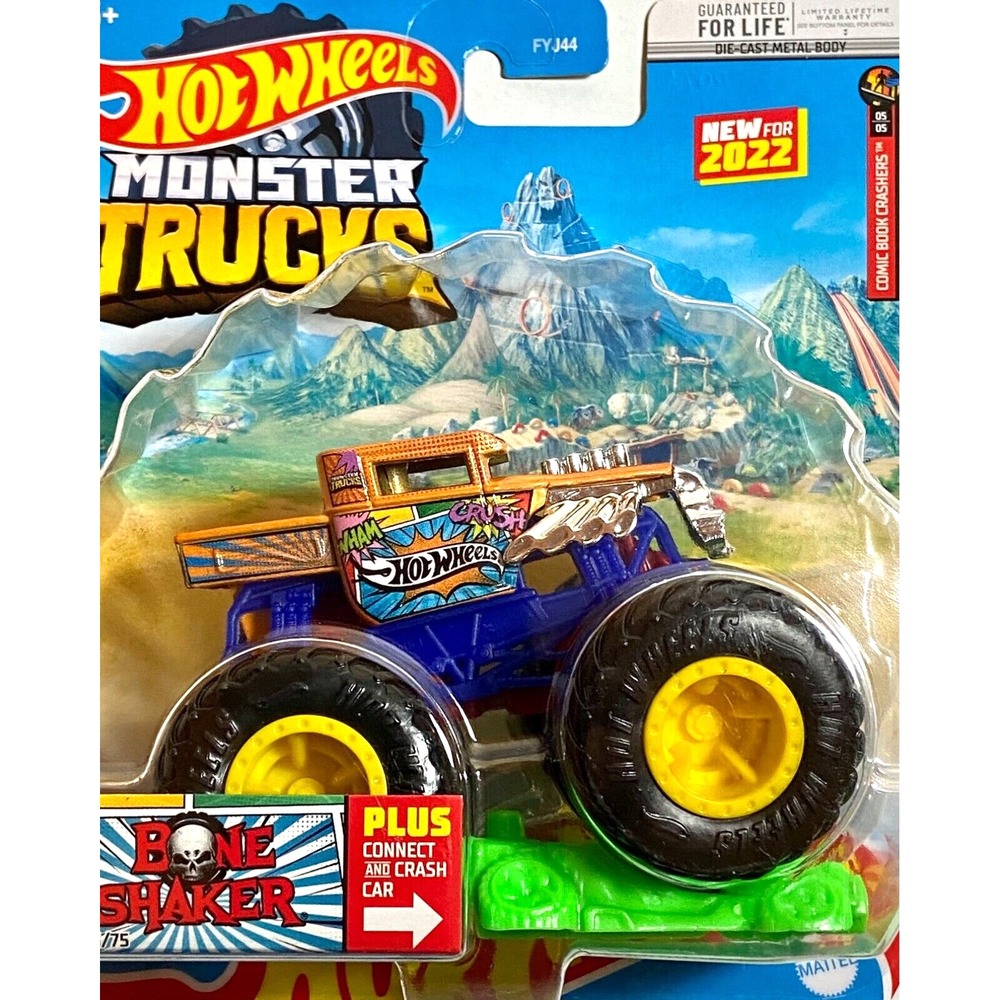 Hot Wheels Monster Trucks Bone Shaker 73/75 Comic Book Crashers 1:64 Truck 2022